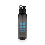 BPA-vrije plastic fles personaliseren met logo 650ml Luxe kleur zwart met afdrukgebied