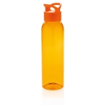 BPA-vrije plastic fles personaliseren met logo 650ml Luxe kleur oranje