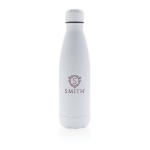 Stalen thermosflessen 500ml Lifestyle Premium kleur wit weergave met logo