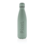 Stalen thermosflessen 500ml Lifestyle Premium kleur mintgroen weergave met logo