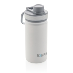 Sportfles met thermosfunctie en matte afwerking 550ml Power kleur wit weergave met logo