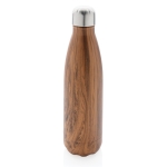 Thermosfles met opvallende houtprint bedrukken 500ml Wood Print kleur donker hout