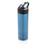 RVS sportflessen met rietje 500ml Pioneer kleur blauw