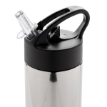 RVS sportflessen met rietje 500ml Pioneer kleur zilver zesde weergave