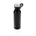 Thermosfles met logo en siliconen handvat 600ml Carry Loop kleur zwart weergave met logo