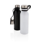 Thermosfles met logo en siliconen handvat 600ml Carry Loop kleur zwart weergave algemeen