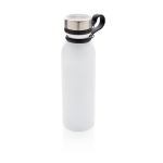 Thermosfles met logo en siliconen handvat 600ml Carry Loop kleur wit