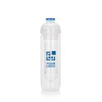 Flessen met compartiment voor fruit of ijs 500ml Natural Drink kleur blauw met afdrukgebied