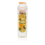 Flessen met compartiment voor fruit of ijs 500ml Natural Drink kleur oranje