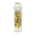 Flessen met compartiment voor fruit of ijs 500ml Natural Drink kleur limoen groen weergave met logo