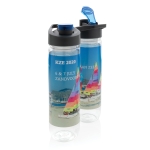 Grote fles bedrukken met tuit en fruitinfuser 800ml Vitamin kleur blauw tweede weergave met logo