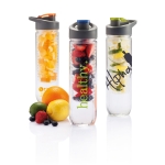 Grote fles bedrukken met tuit en fruitinfuser 800ml Vitamin kleur blauw