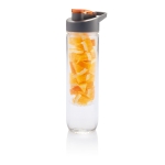 Grote fles bedrukken met tuit en fruitinfuser 800ml Vitamin kleur oranje