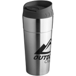 Stalen thermosbekers met drukdeksel 500ml Avenue Smart kleur zilver tweede weergave met logo