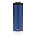 Originele thermosbeker personaliseren roestvrij staal 350ml Geometrisch kleur donkerblauw weergave met logo