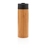 Elegante thermosbeker met bamboe buitenkant en non-drip deksel 450ml Wood kleur hout vijfde weergave