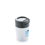 Zeer kleine en compacte thermosbeker to go 160 ml koffie kleur wit met afdrukgebied