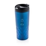 Thermosbeker met geometrische vorm 300ml Trilliant Colors kleur blauw weergave met logo