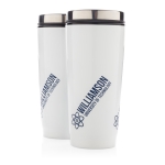 Gepersonaliseerde thermobekers  met PP-binnenkant 350ml Spot kleur wit tweede weergave met logo