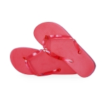 Bedrukte slippers van EVA-zool en transparante bandjes maat 36-38 Pool kleur rood  negende weergave