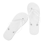 Bedrukte slippers met transparant PVC bandje maat 42-44 Pool kleur wit