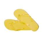 Bedrukte slippers met transparant PVC bandje maat 42-44 Pool kleur geel  negende weergave