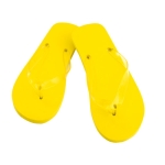 Bedrukte slippers met transparant PVC bandje maat 42-44 Pool kleur geel