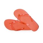 Bedrukte slippers met transparant PVC bandje maat 42-44 Pool kleur oranje  negende weergave