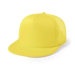 Polyester bedrukte caps met logo en gevoerd plat vizier Surf kleur geel  negende weergave