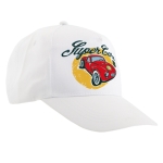 Polyester baseball cap met logo Impact Sublim kleur wit