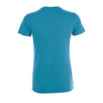 T-shirt voor dames van 100% katoen 150 g/m2 SOL'S Regent kleur cyaan blauw achter aanzicht