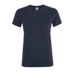 T-shirt voor dames van 100% katoen 150 g/m2 SOL'S Regent kleur marineblauw