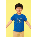 Kinder t-shirt van katoen personaliseren 150 g/m2 SOL'S Regent Kids kleur marineblauw