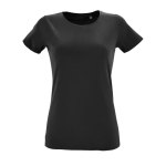 Dames reclame t-shirts van katoen 150 g/m2 SOL'S Regent Fit kleur zwart derde weergave