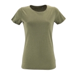 Dames reclame t-shirts van katoen 150 g/m2 SOL'S Regent Fit kleur khaki