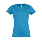 Dames T-shirt gemaakt van 100% katoen 190 g/m2 SOL'S Imperial kleur cyaan blauw