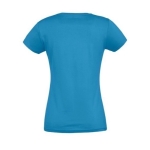 Dames T-shirt gemaakt van 100% katoen 190 g/m2 SOL'S Imperial kleur cyaan blauw zij aanzicht