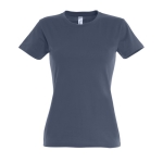 Dames T-shirt gemaakt van 100% katoen 190 g/m2 SOL'S Imperial kleur jeans blauw