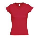 Dames T-shirts met v-hals gemaakt van 100% katoen 150 g/m2 SOL'S Moon kleur rood vijfde weergave