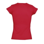 Dames T-shirts met v-hals gemaakt van 100% katoen 150 g/m2 SOL'S Moon kleur rood achter aanzicht