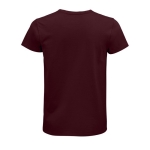 Biologisch katoenen getailleerd unisex T-shirt SOL'S Pioneer 175 g/m2 kleur bordeaux achter aanzicht