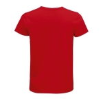 Biologisch katoenen getailleerd unisex T-shirt SOL'S Pioneer 175 g/m2 kleur rood achter aanzicht