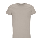 Biologisch katoenen getailleerd unisex T-shirt SOL'S Pioneer 175 g/m2 kleur beige