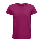 Biologisch katoenen getailleerd unisex T-shirt SOL'S Pioneer 175 g/m2 kleur fuchsia