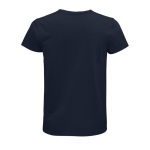 Biologisch katoenen getailleerd unisex T-shirt SOL'S Pioneer 175 g/m2 kleur marineblauw achter aanzicht