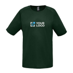 Ademend polyster t-shirt 140 g/m2 SOL'S Sportive kleur groene fles weergave met bedrukking