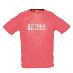 Ademend polyster t-shirt 140 g/m2 SOL'S Sportive kleur neon roze weergave met bedrukking