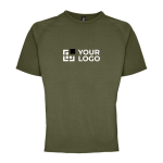 Ademend polyster t-shirt 140 g/m2 SOL'S Sportive kleur miliair groen weergave met bedrukking