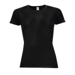 Sport t-shirts voor dames van 140 g/m2 polyester SOL'S Sporty kleur zwart