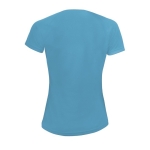 Sport t-shirts voor dames van 140 g/m2 polyester SOL'S Sporty kleur cyaan blauw achter aanzicht